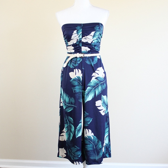 VENUS Pants - SOLD VENUS NWOT Strapless Culotte Jumpsuit Floral